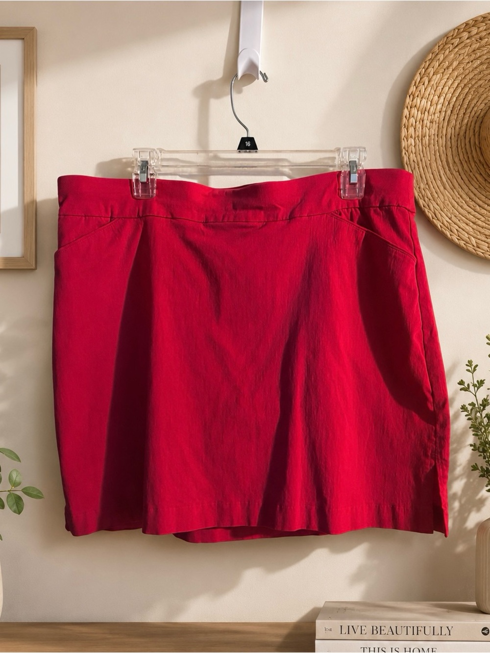 Coral Bay Red Stretch Skort Sz 16 (XL)